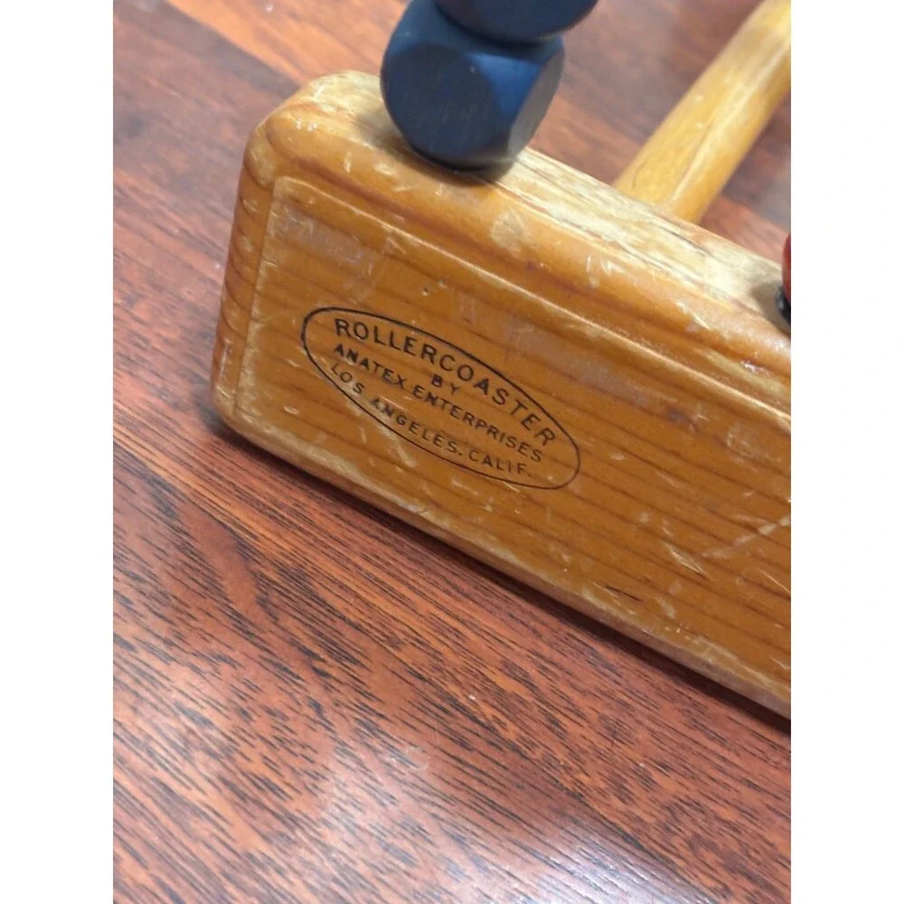 Vintage Anatex Rollercoaster Bead Maze Metal Wood Kids Educational Toy